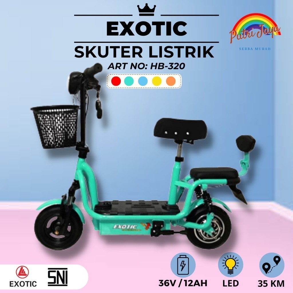 Sepeda Scooter Listrik Exotic HB-320 dan Sepeda Listrik Goda Golden 145