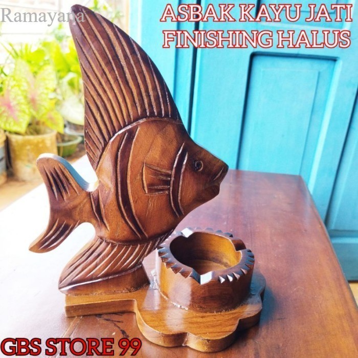 

ASBAK KAYU JATI UKIR MODEL IKAN - ASBAK KAYU JATI FINISHING HALUS Murah