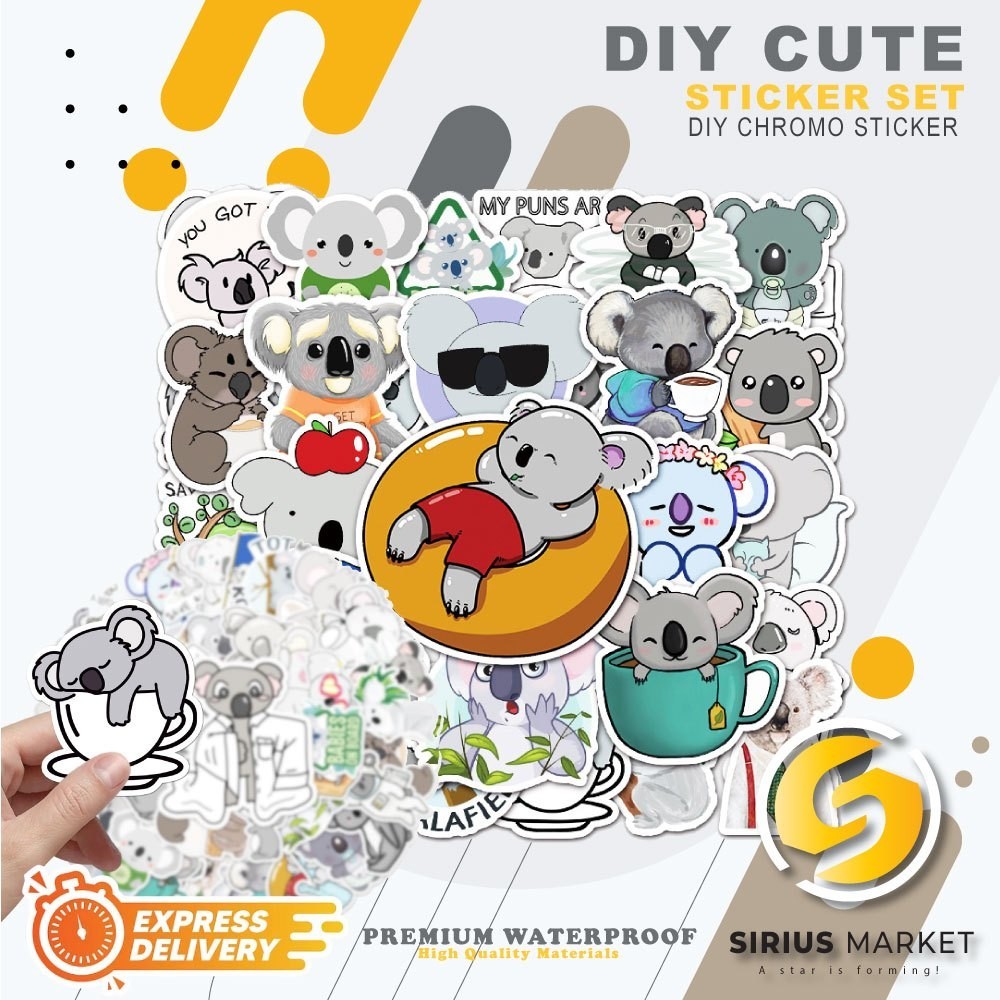 

45 PCS Stickers Glass Series Character Animal Koala Waterproof