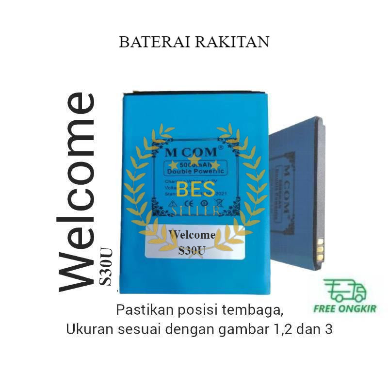 Baterai MCOM for Welcome S30U Double Power 5000mAh batere batre batrai battery