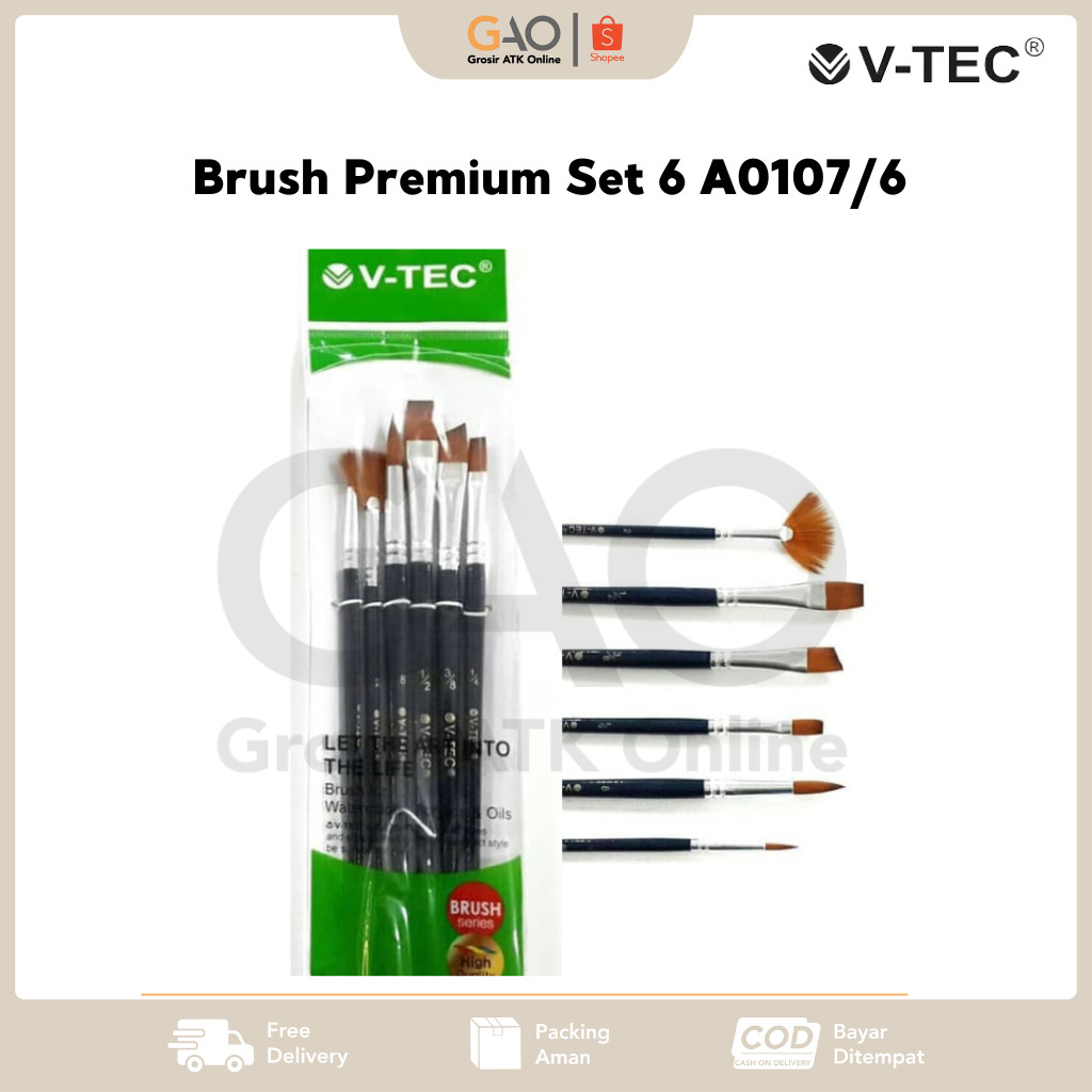 

Brush Premium Set 6 V-Tec Kuas Lukis Premium Set 6 V-Tec A0107/6