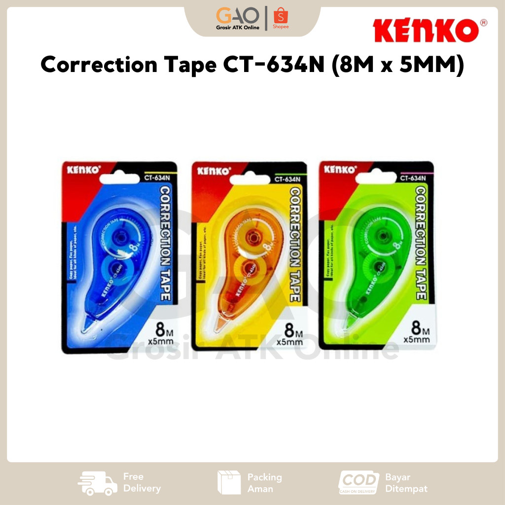 

Correction Tape Pita Koreksi Kenko CT-634N (8M x 5MM)