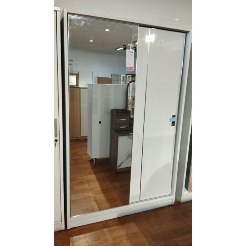LEMARI SLIDING PINTU 2 UPVC + CERMIN - DM Mebel