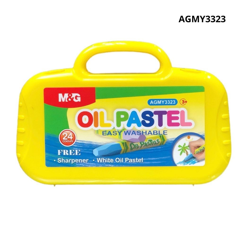 

M&G Oil Pastel M&G 24 Colours #AGMY3323 Krayon 24 + 1 Warna Crayon Washable Free Sharpener - SHESB