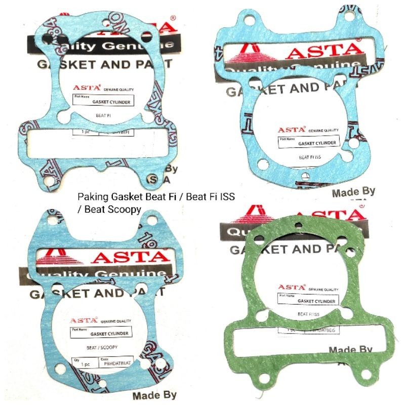 Paking Ori Asta Gasket Blok Boring Seher Bawah Honda Beat Fi - Beat Fi ISS - Beat / Scoopy Gasket Cl