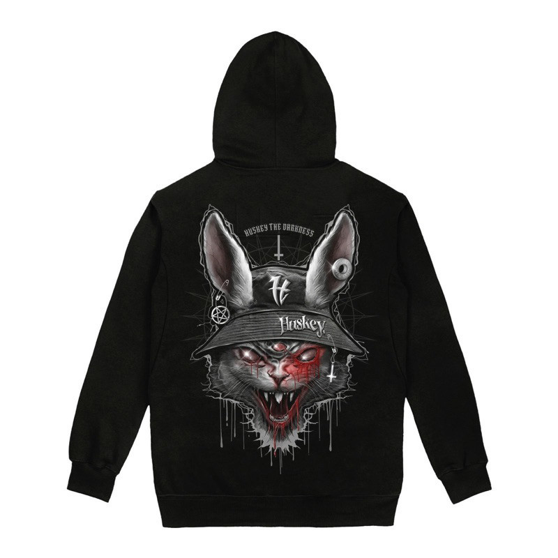 PROMO[ COD ] Huskey Hoodie zipper Rabbit killer BLK | Hoodie Pria Zipper distro | Jaket resleting co