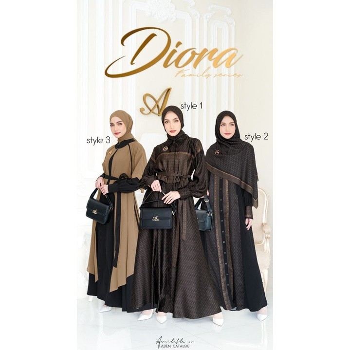 AMEERA - Gamis Mom Diora Family Series Obsidian Black by Aden Hijab