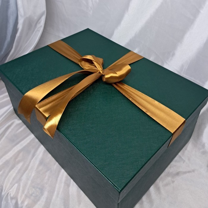 

gift box kotak kado + 40x30x15 cm + Berpita - Dark Green