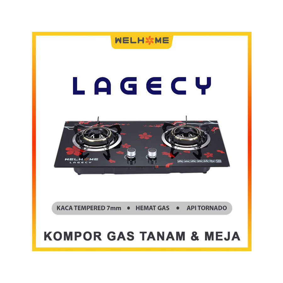Kompor Gas Tanam 2 Tungku Welhome Lagecy