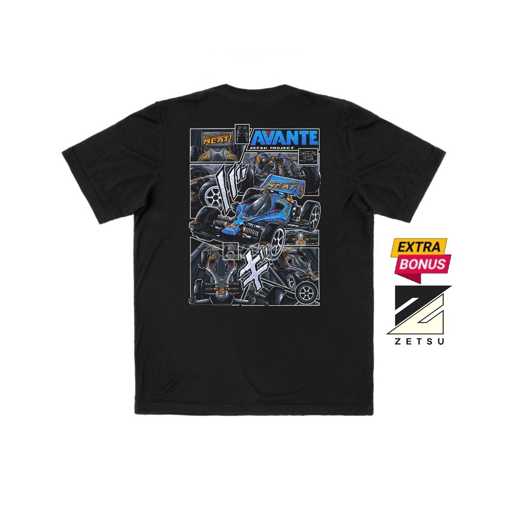 【Ori】 Zetsu Project - Avante | Tshirt Kaos Anime Mini 4WD Combed 24s T-shirt laki-laki dan perempuan