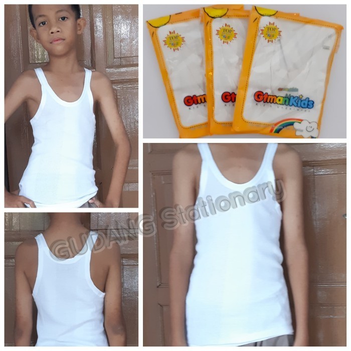 Singlet Anak Laki - Laki Gt Man Kids Art 302BK Putih - Size L