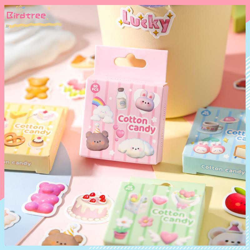 

COD Stiker Seri Permen Kapas ，Stiker Kartun Lucu， Stiker Dekoratif Buku Besar