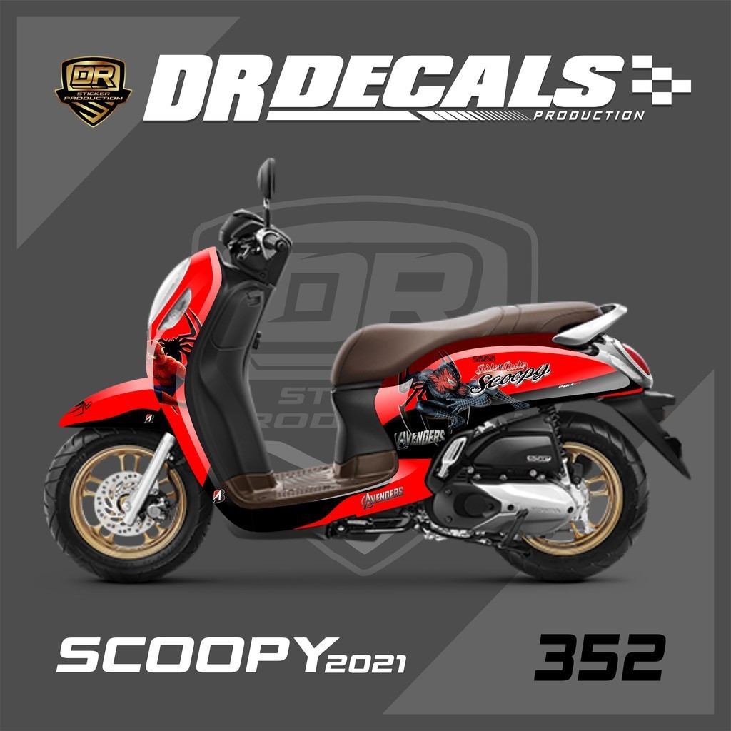 Decal Sticker Scoopy New 2021 / Sticker Decal Scoopy New 2021 Desain Spiderman