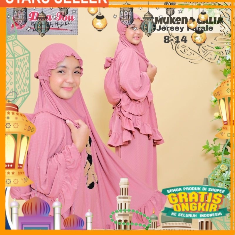 MUKENA CALIA || MUKENA ANAK DOA IBU/ Pink Dusty Fanta Merah muda