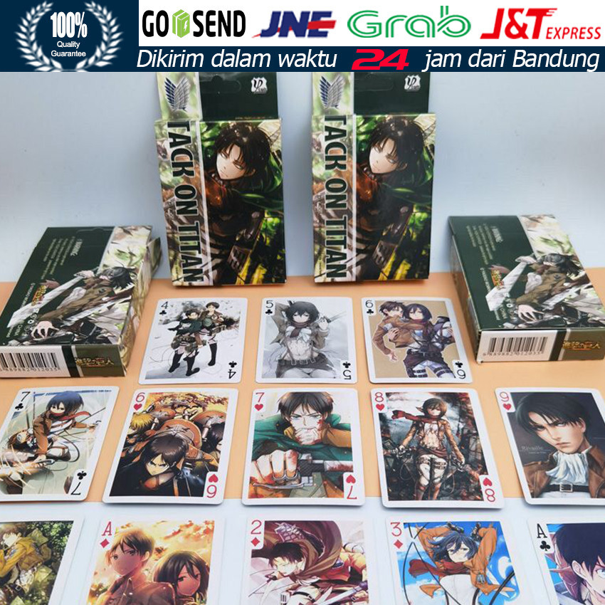 Kartu Permainan Karakter Anime Attack on Titan / Kartu Remi Poker Anime