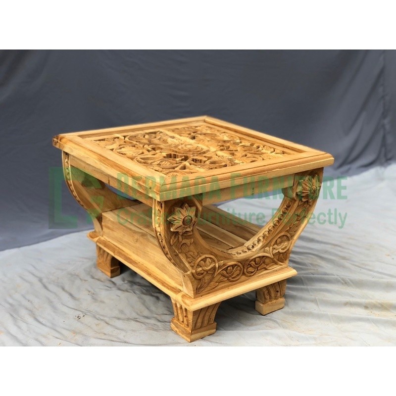 MEJA KENEP PRAU KAYU JATI MEJA KECIL UKIRAN KENEP TERMURAH NADELLAAN FURNITURE JEPARA