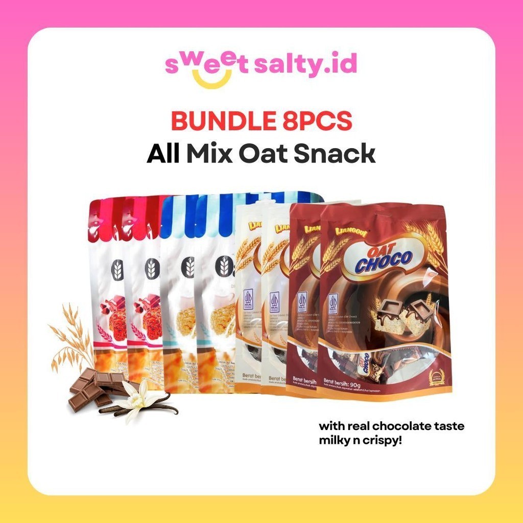 

[HALAL] Lianggui Bundle 8in1 All Mix Oat Snack | Wafer Oat | Biskuit Oat | Snack Oat | Wafer Oat Rasa Coklat | Snack Halal