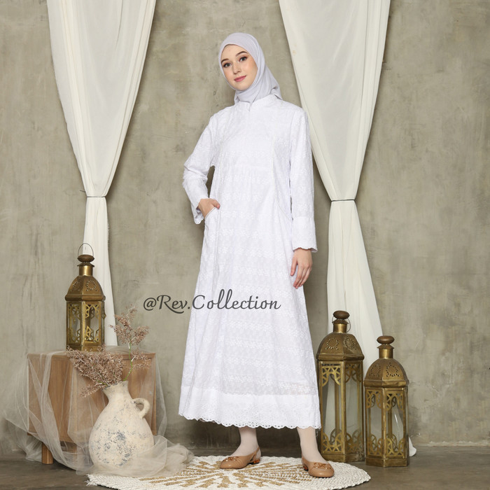 promosi toko BUSANA MUSLIM GAMIS PUTIH UMROH / GAMIS PUTIH / GAMIS KATUN PREMIUM - Gamis Athya, M