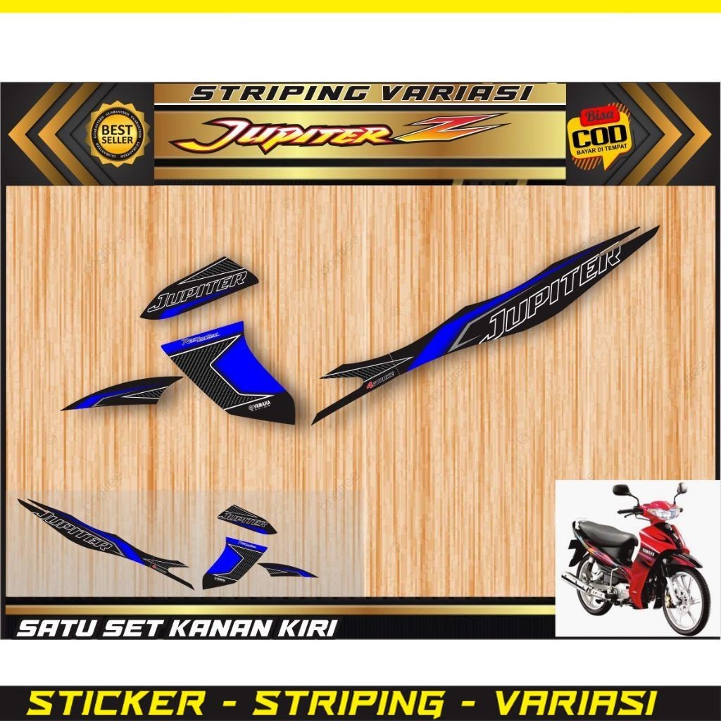 COD / STRIPING MOTOR JUPITER Z VARIASI STIKER MOTIF SIMPLE LIS JUPITER Z OLD BURHAN STRIPING STIKER 