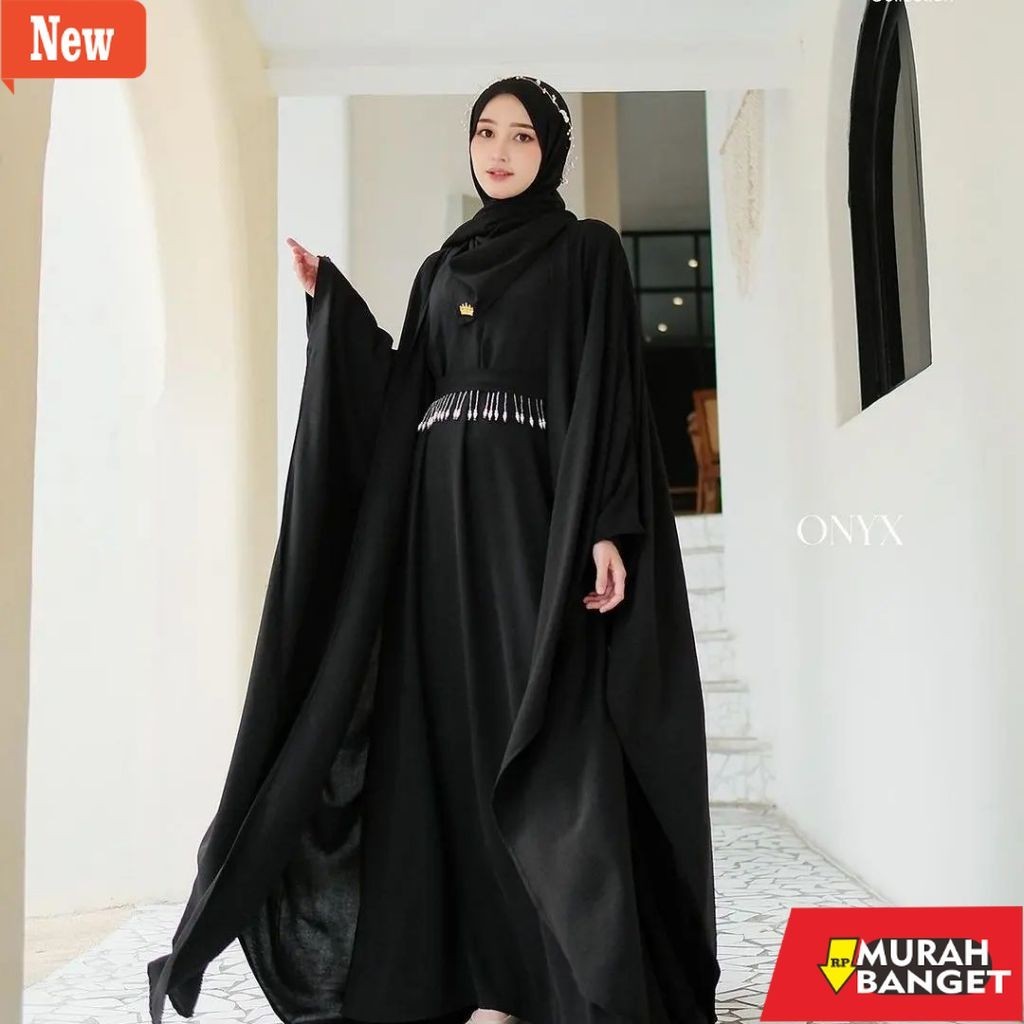 BAJU TIMUR TENGAH WANITA UNTUK LEBARAN- BAHIYYA KAFTAN Gamis Wanita Dewasa Terbaru 2024 Elegan Gamis