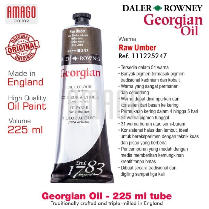 

Cat Minyak Lukis DALER-ROWNEY Georgian Oil Paint 225 ml - Raw Umber - 111225247
