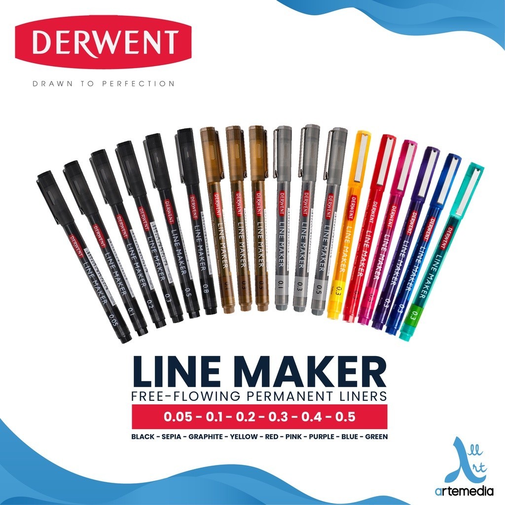 

Derwent Line Maker Drawing Pen Pigment Ink Pulpen Gambar