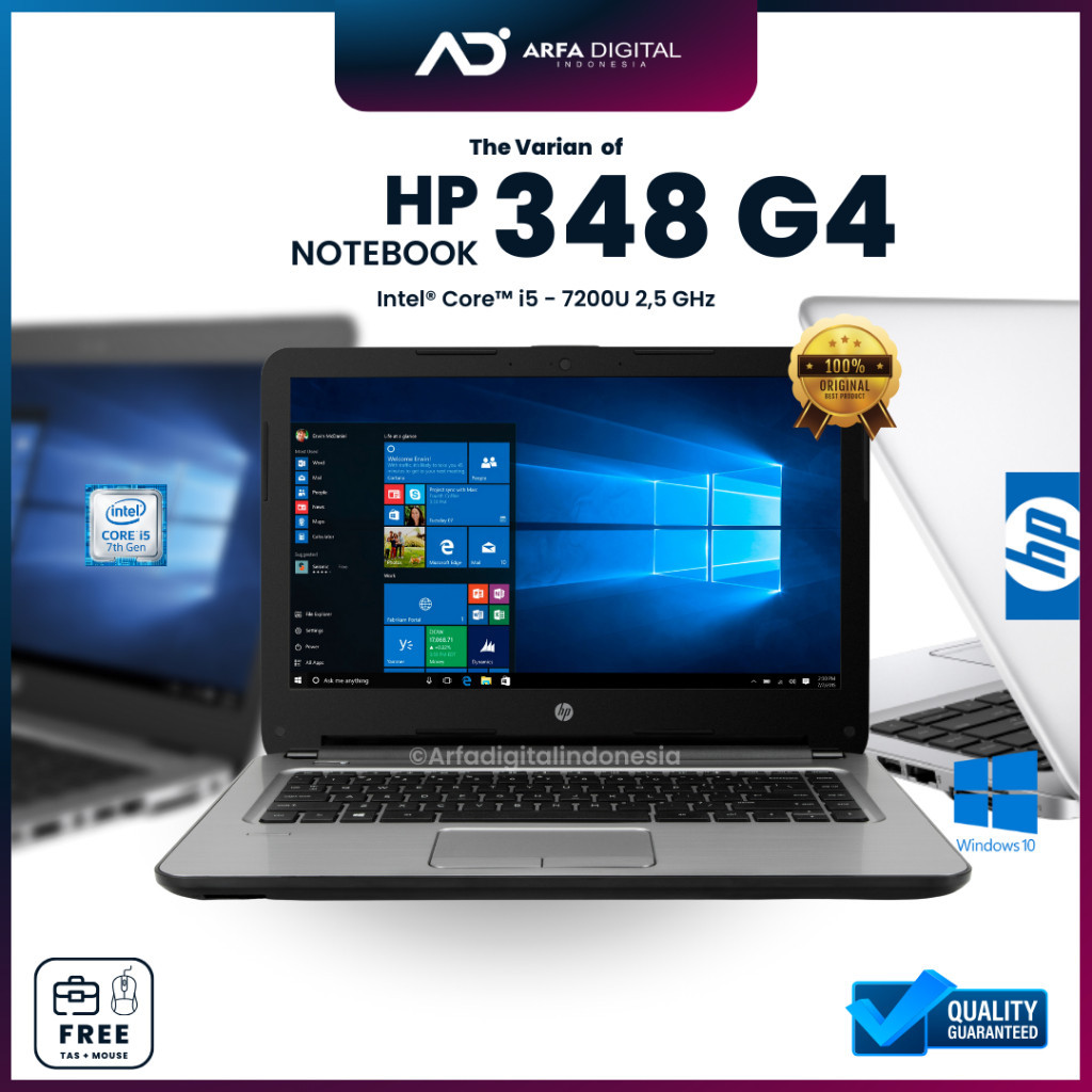 FROMO SPESIAL SHOP Laptop HP Notebook 348 G4 Core i5 Gen 7 Ram 8GB SSD 256GB Bergaransi
