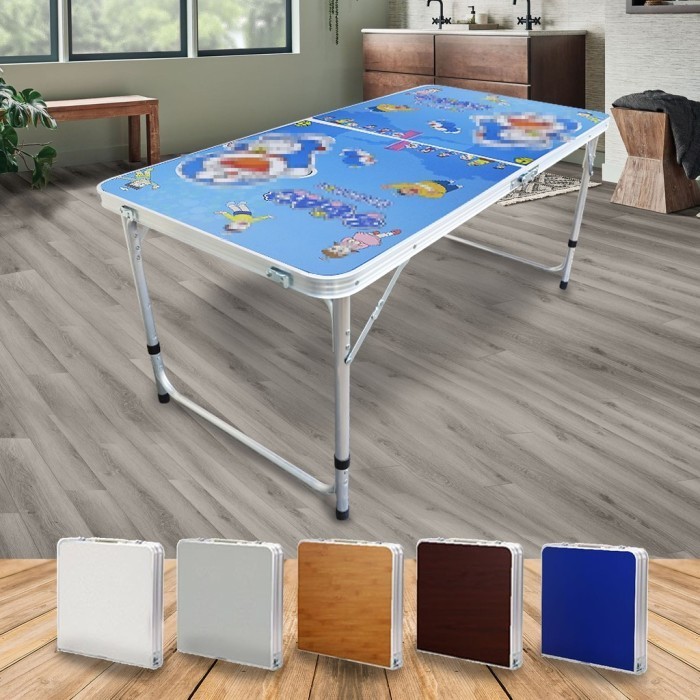 Meja Lipat Koper 4 Kursi, Meja Lipat Meja Koper Aluminium meja  - Biru