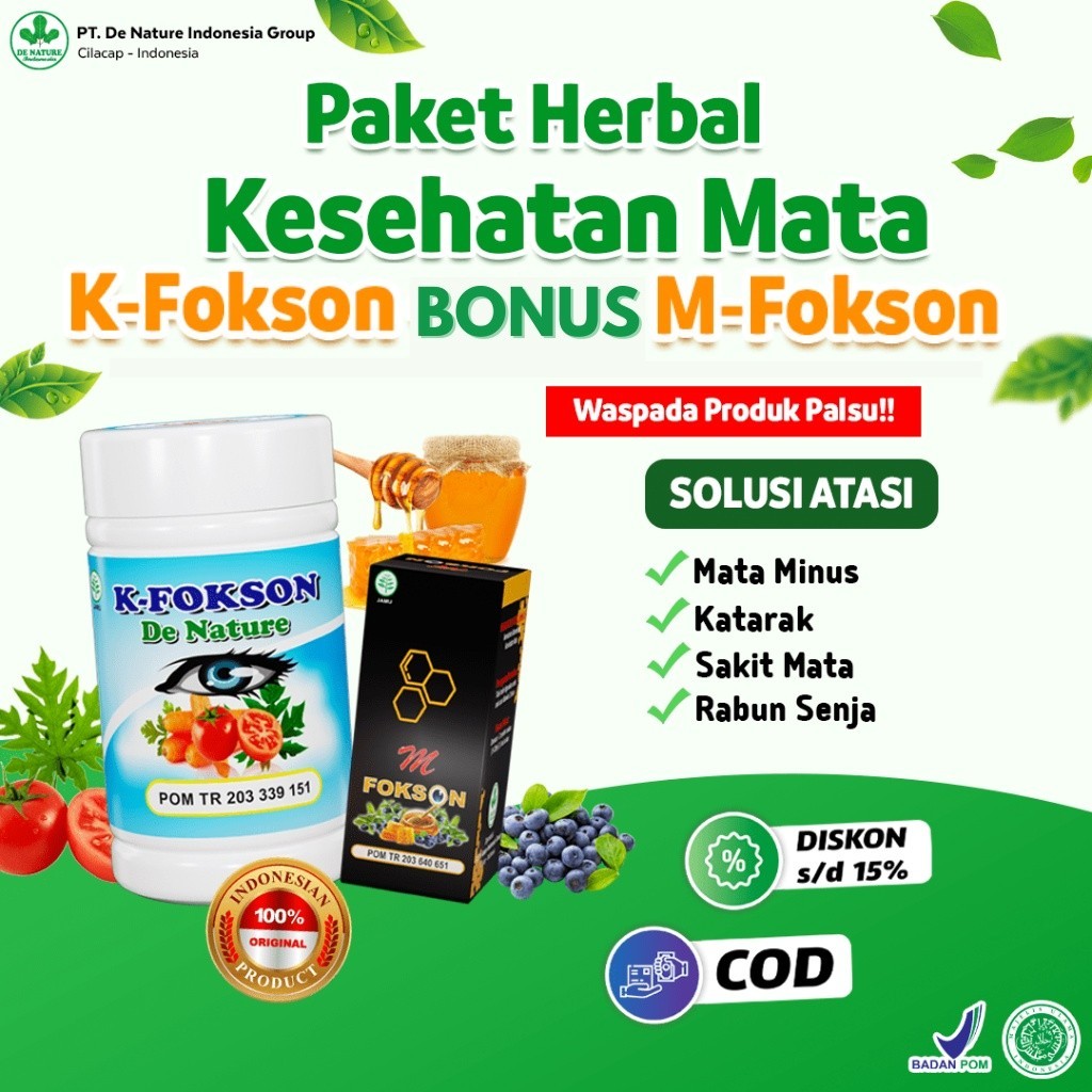 [ Riau ] K Fokson Bonus M Fokson K-Fokson KFokson De Nature Denature Obat Sakit Mata Rabun Katarak S