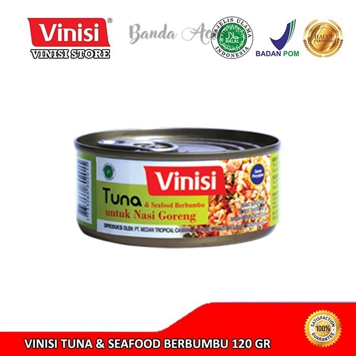 

(Aceh) Vinisi Bumbu Nasi Goreng Tuna & Seafood Berbumbu 120 Gr / Ikan Tuna / Tuna Kaleng