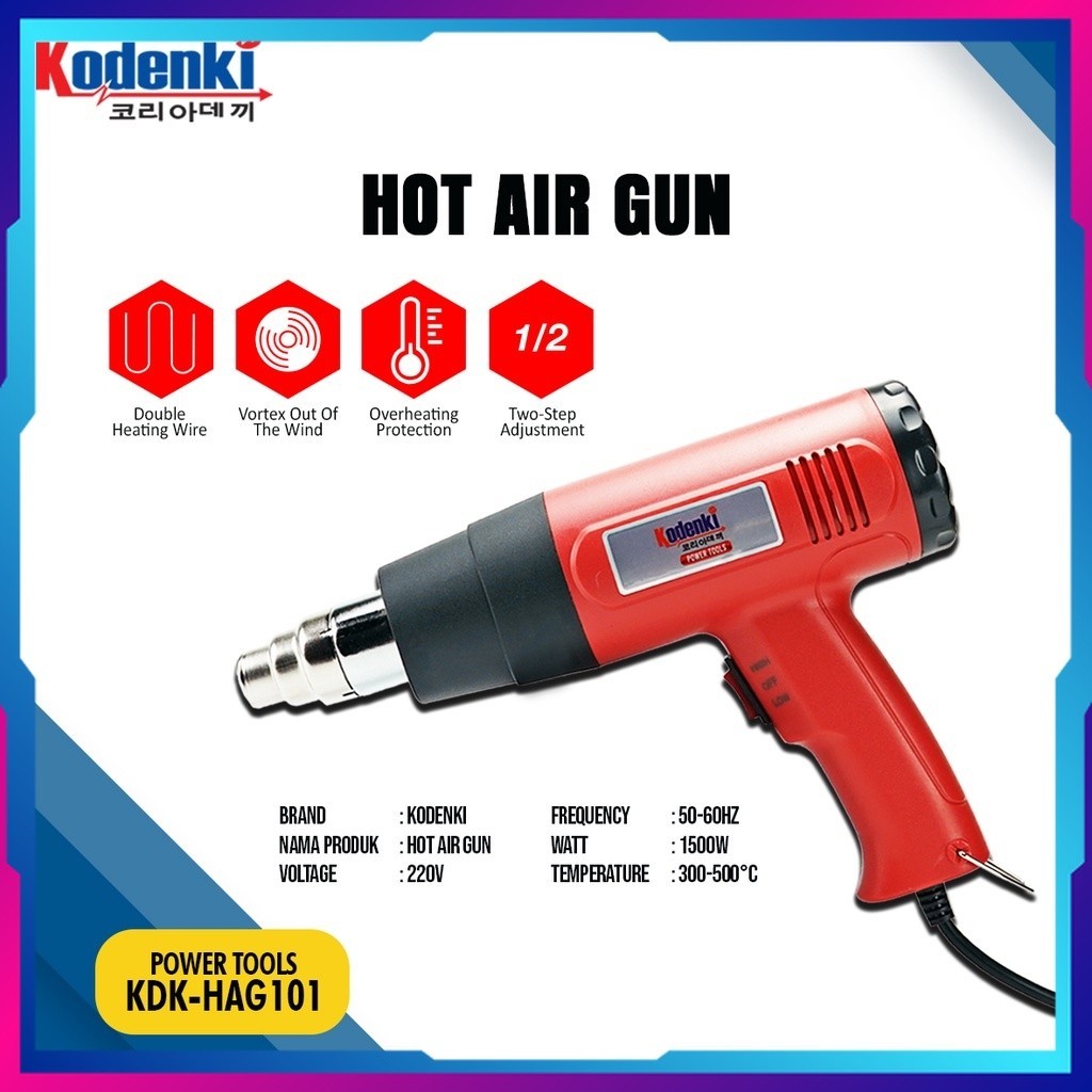 Pistol Pemanas Heat Gun 1500 Watt Hot Air Gun Alat Pemanas Hot Gun