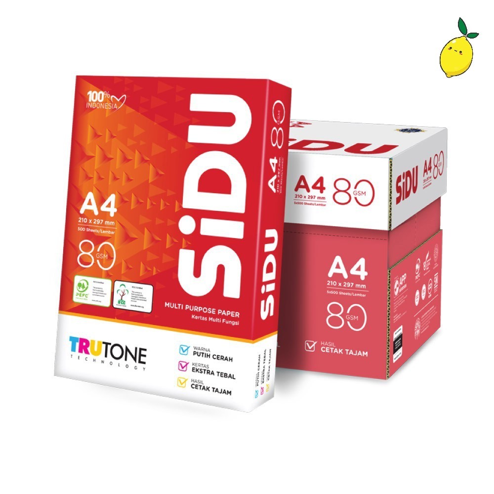 

SIDU Kertas Fotocopy / HVS 80 GSM A4 1 Rim