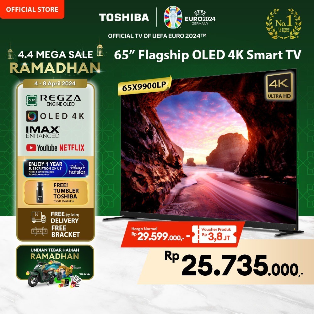 promo ramadhan [FREE ONGKIR JABODETABEK] [FREE BRACKET] Toshiba TV 65" FLAGSHIP OLED 120Hz 4K UHD Sm