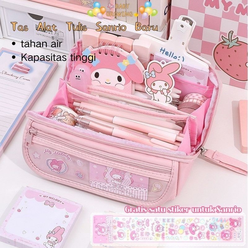 

Baru Sanrio Tempat Pensil kartun kotak pensil berkapasitas besar Alat Tulis Penyimpanan Siswa Perlengkapan Sekolah Kawaii Hadiah