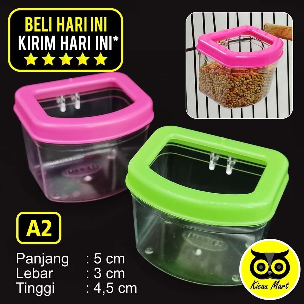 KICAU MART CEPUK BURUNG A2 CANGKIR TEMPAT WADAH PAKAN MAKAN MINUM BURUNG LOVEBIRD MURAI PLECI KENARI