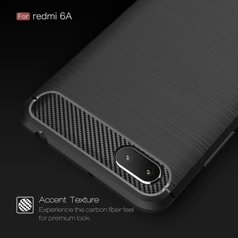 New Phone case Xiaomi Redmi 6A redmi6a xaomi redmi 6a Back cover Soft Carbon Fiber Texture TPU Case 
