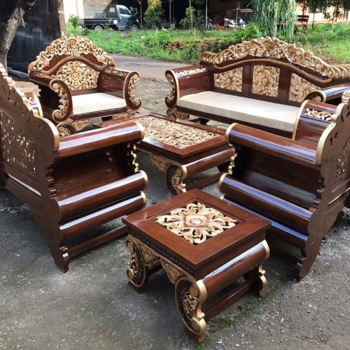 kursi tamu jati, kursi tamu Madura jati ukiran Arjuna