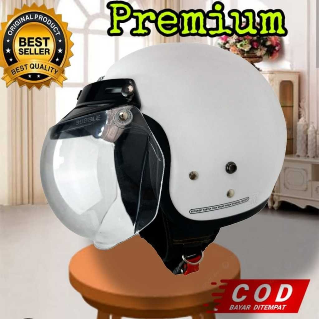 Helm Cargloss Kw | Putih Kaca Datar Cembung | Helm Premium Untuk Pria Dan Wanita SNI standar SNI