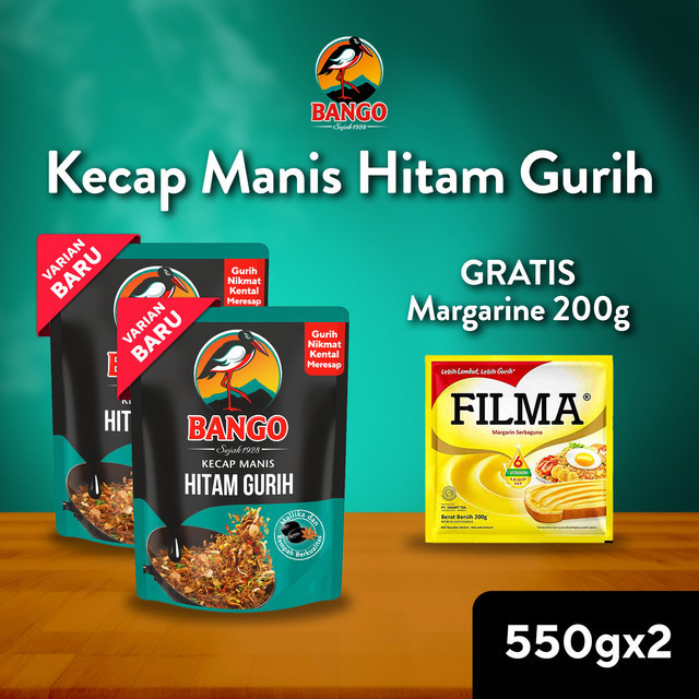 

Beli 2 Bango Hitam Gurih 550gr GRATIS Filma Margarine 200gr