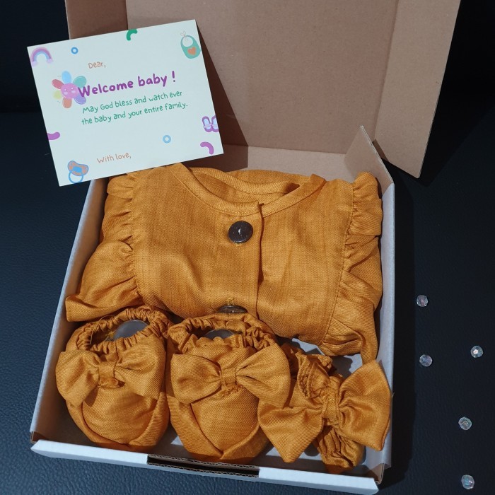 

[New]Promo Hampers baby girl jumper set kado lahiran bayi perempuan - Polo-Mustard