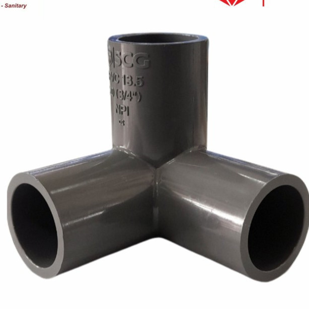 3 Way Side Tee" SCG PVC T Cabang 3 Fitting Pipa 90°