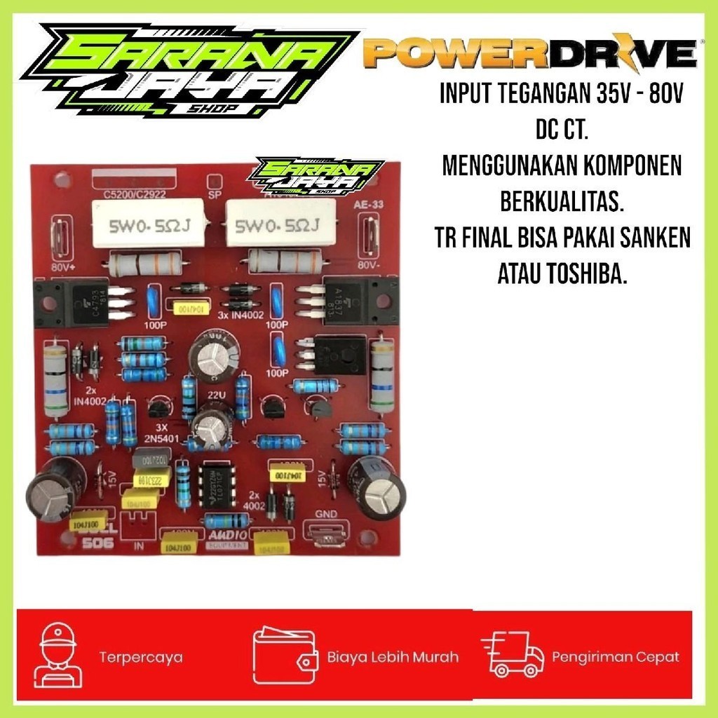 KIT DRIVER Amplifier SOCL 506 500W PCB BIASA mono