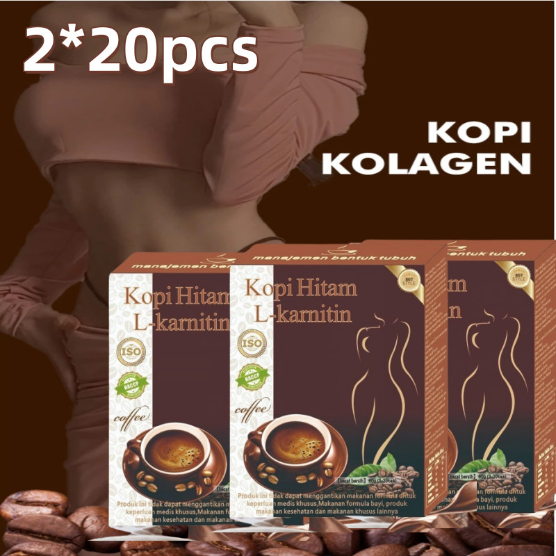 

(3g*20bag) KOPI HITAM Bubuk kopi instan Coffee Kopi Diet Enzim Pelangsing Tubuh Penghancur Lemak Instant Coffee Robusta Collagen Detoksifikasi