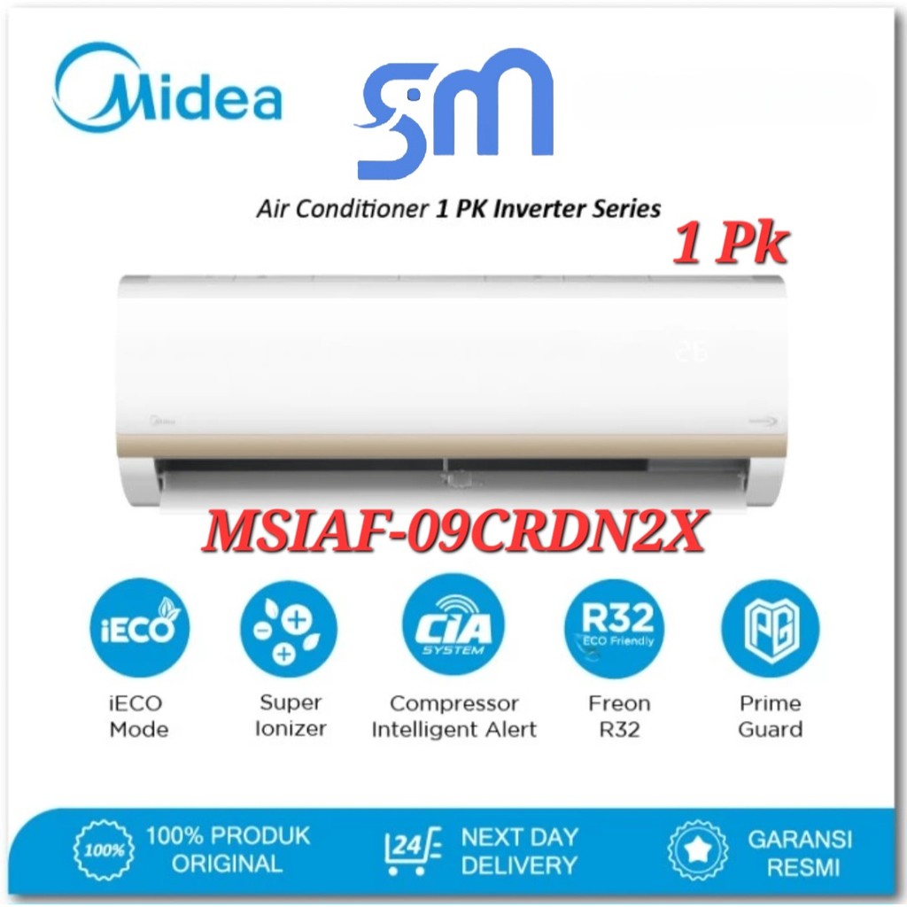 Midea AC Inverter 1 PK MSIAF-09CRDN2 - Penyejuk Udara Split