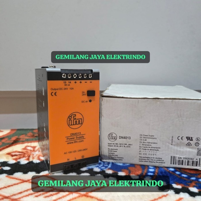 POWER SUPPLY IFM DN4013 24VDC10A 1PHASE 10A 24VDC 240W ifm DN4013 ASLI