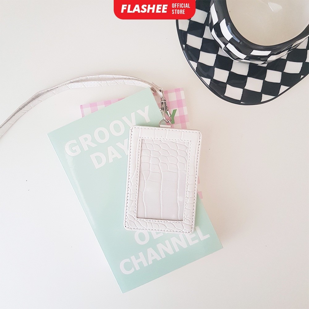 

Name Tag Croco ID Card Holder Crocodile Kulit Lanyard Kerja Termurah Berkualitas PU Leather Lanyard NameTag ID Card Holder putih