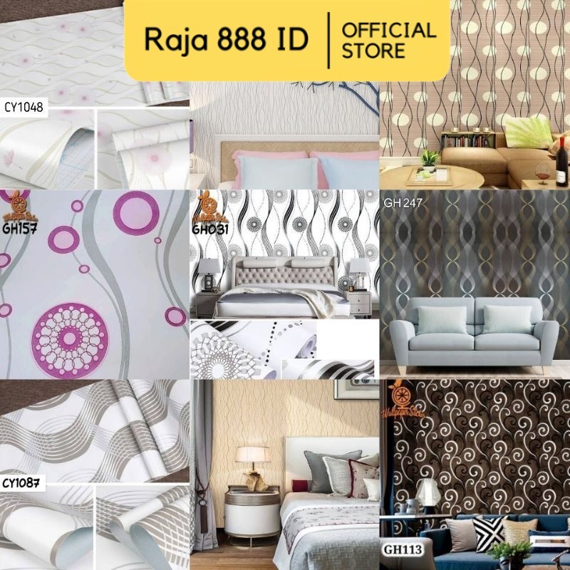 Wallpaper Stiker Dinding Spiral & Garis Gelombang Hitam Praktis Coklat Abu Cakra Lingkaran Coklat GH