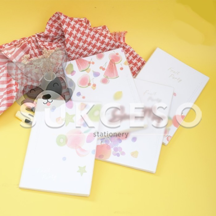 

Fruit Party Ruled Notebook B5 / Buku Tulis Motif Buah Catatan Bergaris Lucu Unik Murah