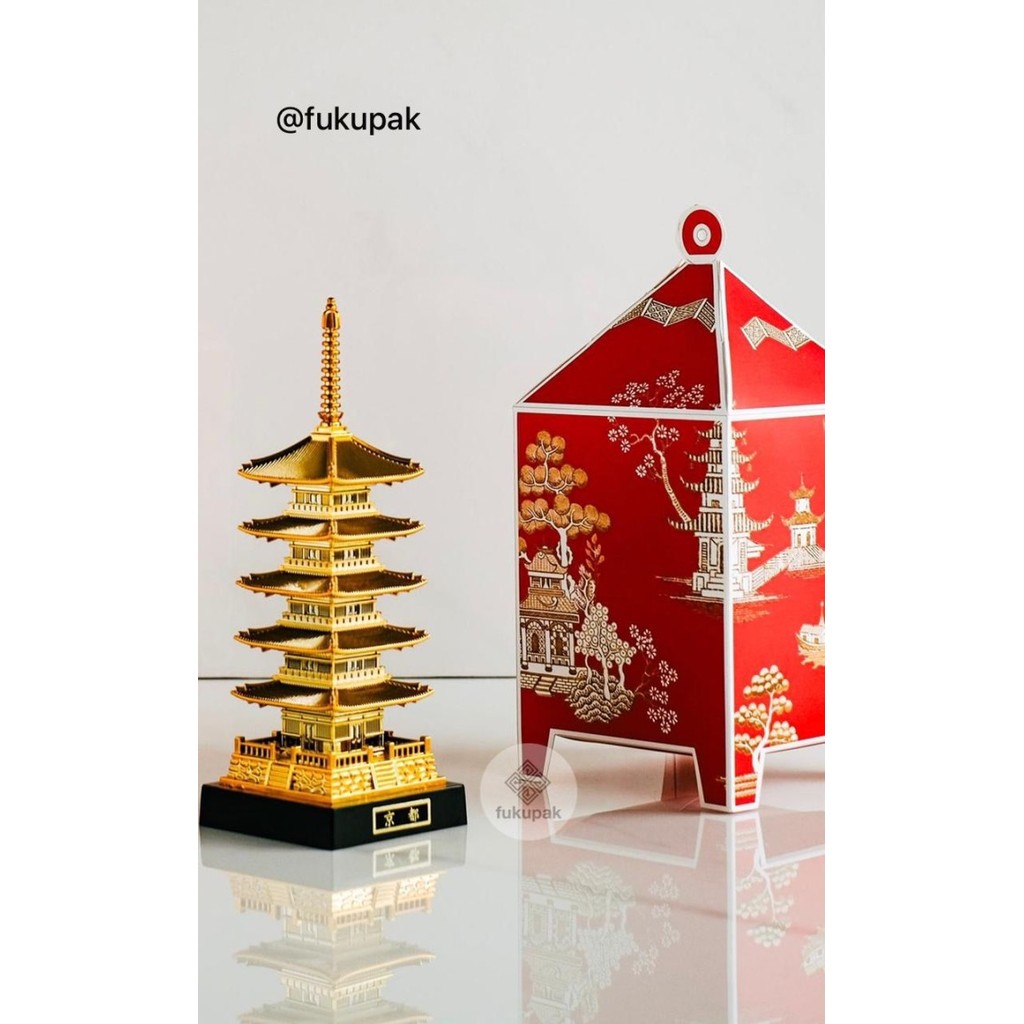 

Box CNY Pagoda (10pc) kotak imlek utk dessert box toples kue kering - Merah 11x11x13, Kotak Saja
