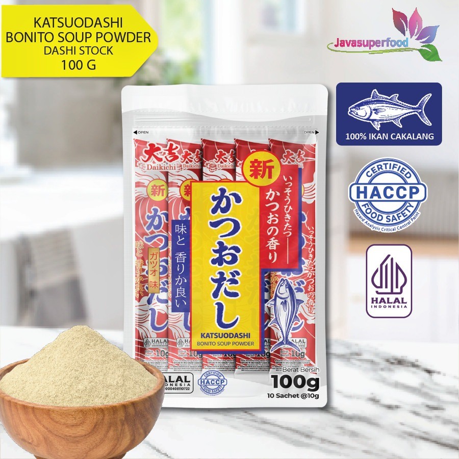

KATSUODASHI BONITO SOUP POWDER 100 GR ISI 10 SACHET / BUBUK KALDU IKAN BONITO KERING / BUBUK KATSUOBUSHI / IKAN CAKALANG